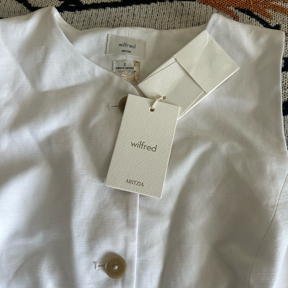 Aritzia Wilfred Regal Linen Vest NWT - Picture 7 of 7